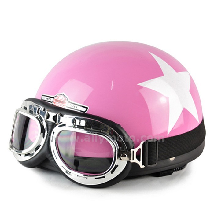 129 Helmet Cruiser Capacete Motocross Open Face Half Riding Goggles Visor@3